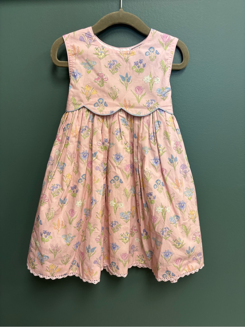 New Cotton Kids floral scalloped dress